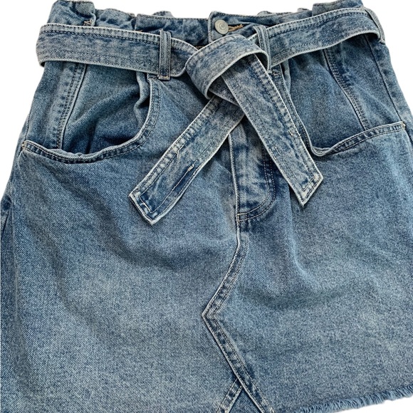 We The Free Belted Denim Skirt Size 27 - Picture 3 of 15